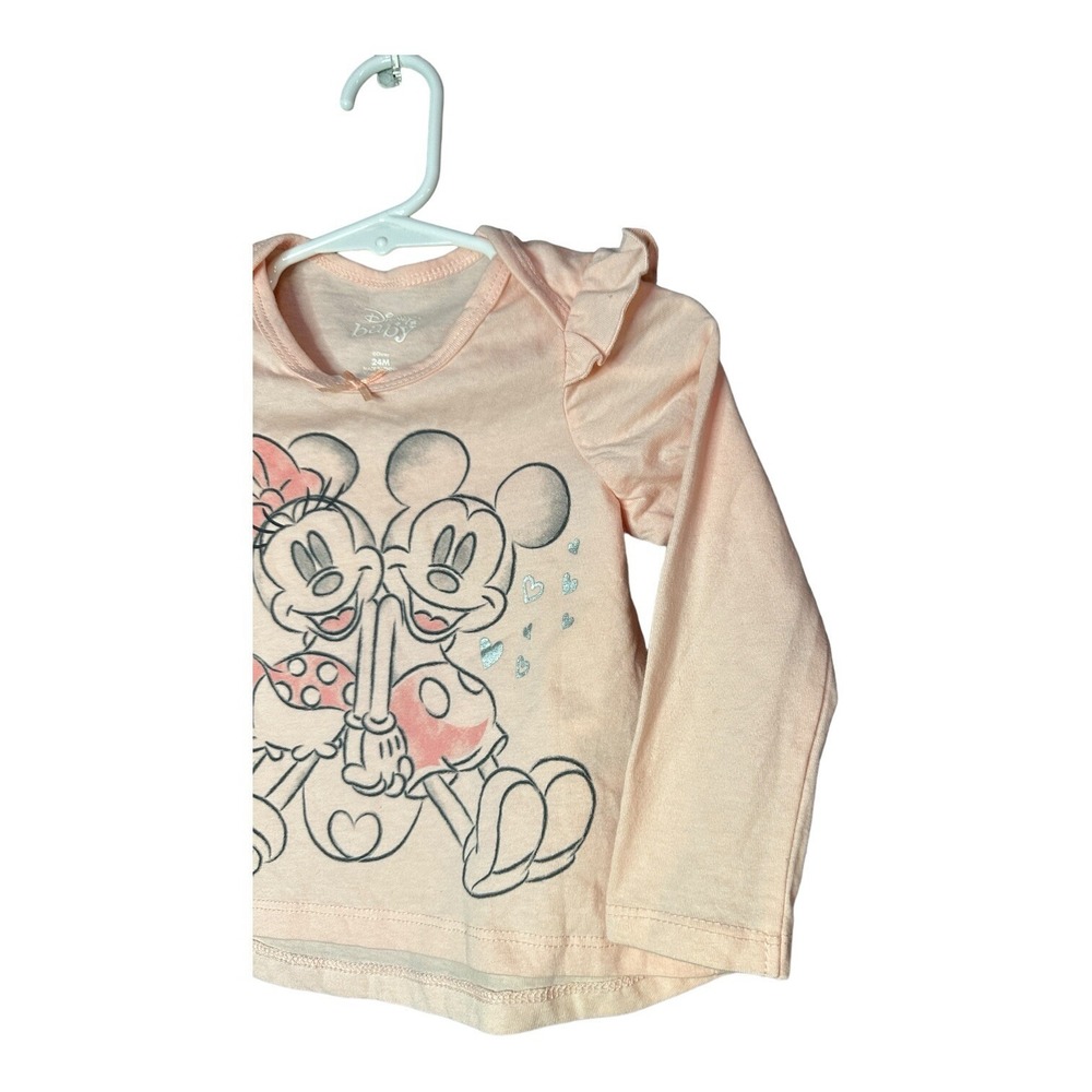 Disney Baby Mickey Minnie Pink Ruffle Shirt 24M Long Sleeve Unisex NWT - Picture 4 of 7